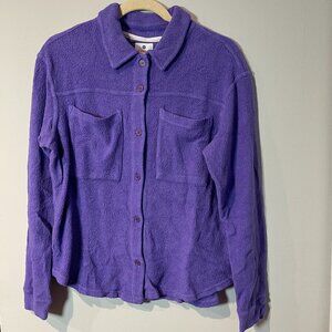 Sundry Amethyst Purple Fleece Button-Up Shacket Shirt - Size XS and S - NWT